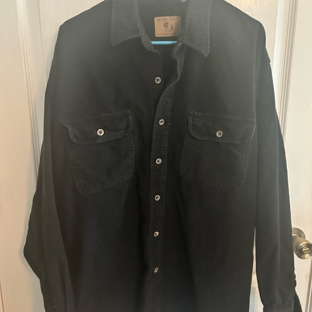 Moose Creek Black Button-Up Shirts Jacket. Size XL. 2 shirts in this order!  M1